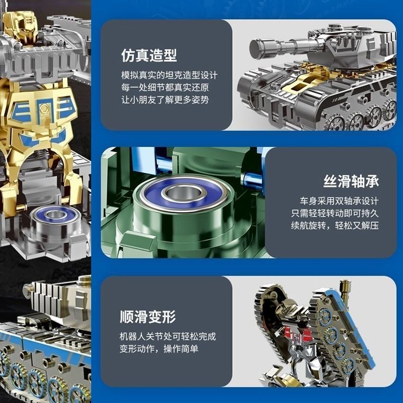 Mechanical fingertip deformation tank robot gyroscope, two-mode fingertip spinner toy, rotating stress relief children's toy